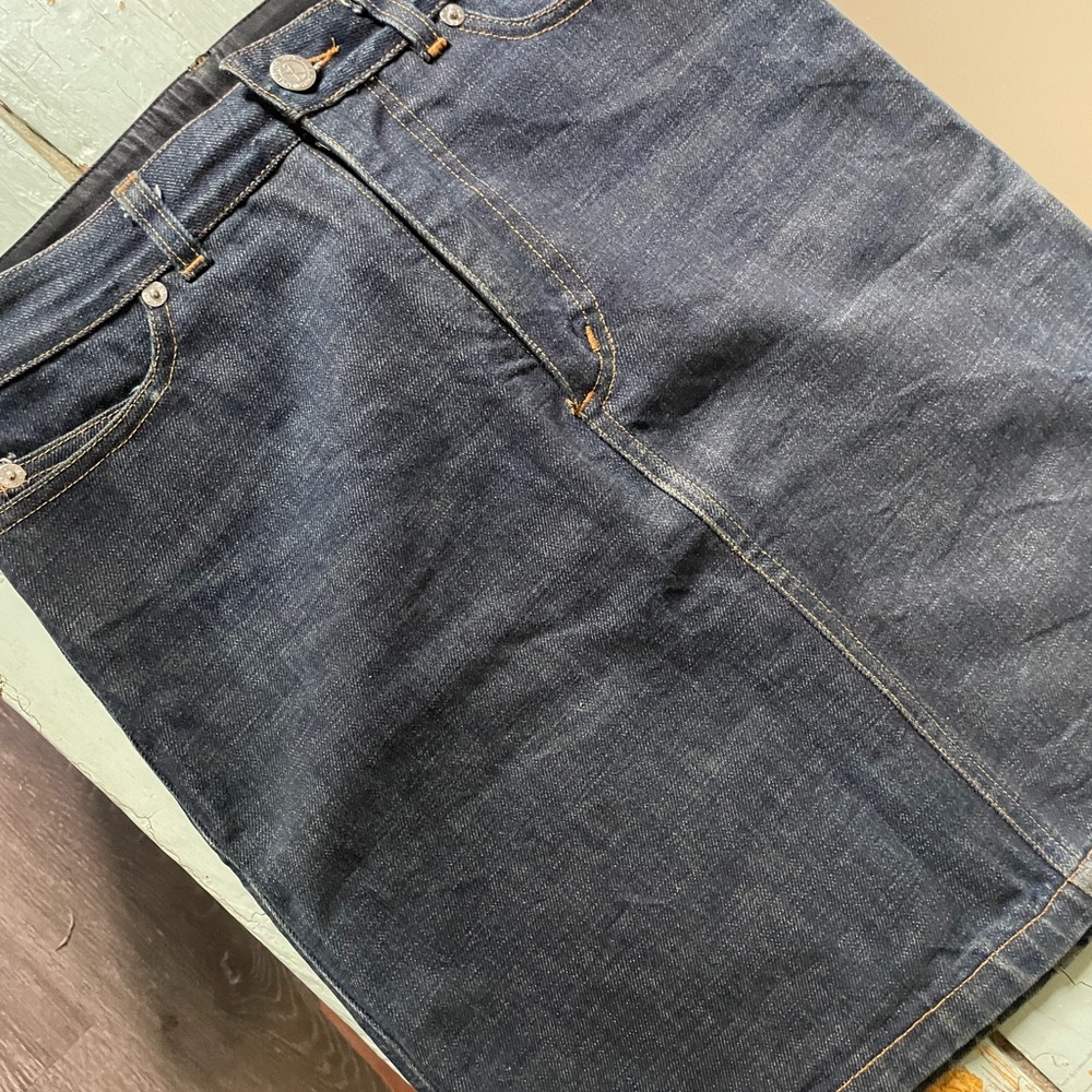 A.P.C. Rare Indigo Waxed Denim Skirt